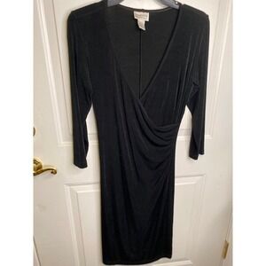 Travelers Chico's Classic Faux Wrap Wrinkle-Resistant Black Dress Chico's 0 (S)